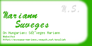 mariann suveges business card